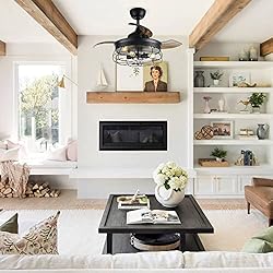 Parrot Uncle Ceiling Fans with Lights and Remote