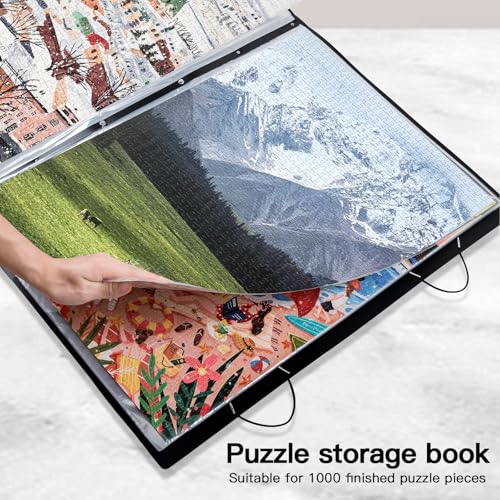 SLEEPHEAD® Puzzle Storage Folder for1000Pieces – Portable Jigsaw Puzzles Organizer Binder Fits Up to 24 Puzzles, 12 HD Film Pockets, Puzzle Keeper for Adults