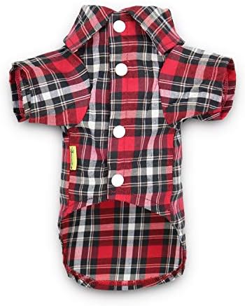 DroolingDog Dog Polo Tee Plaid Shirts for Dogs