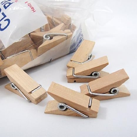 Nopea Holzclip Mini Clips Handwerk Stöpsel Kleidung Clips Holz Stöpsel Kunst Holz Wäscheklammer Miniklammern Clipart 50 Stück