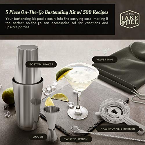 Boston Cocktail-Shaker-Set mit HD-Sieb, japanischer Messbecher und 500 Rezepten €“ Edelstahl Margarita & Martini Mixer… – Bild 7