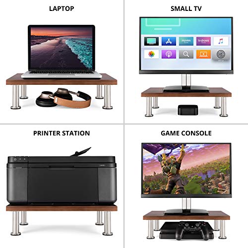 The Office Oasis Computer Monitor Stand, Solid Bamboo Supports 100lbs