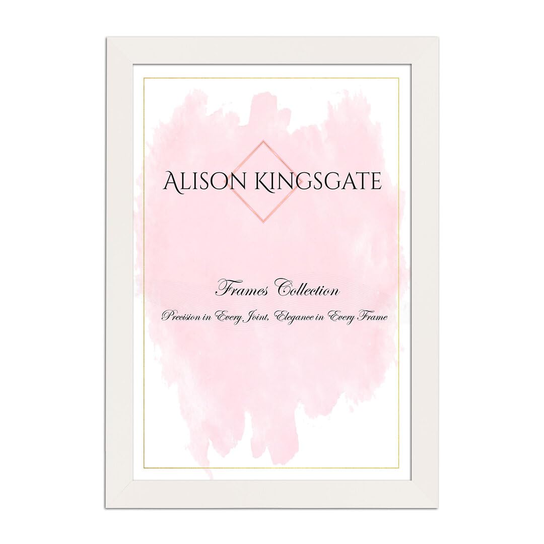 Alison Kingsgate Sleek A4 Picture Frame - Engineered Wood with Shatterproof Perspex Front -Perfect for Photos, Posters, Certificates -Suitable for Wall Mount or Tabletop Display - White — image 1