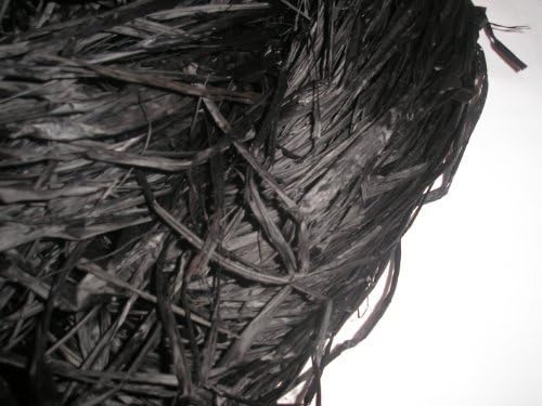 150g Dyed Raffia Bundle - Black in bag for Gift Wrapping, Floristry, Floral, Flowers, Bouquets, Hampers, Decoration, Arts &amp; Crafts
