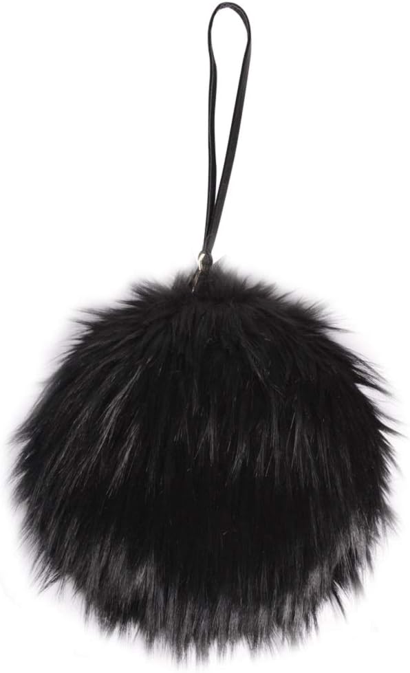 LILYFUR Women's Wristlet Purse, Cute Faux Fur Feather Clutch Winter Vintage Handbags Party Costume Accessories Bags