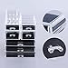 SONGMICS Makeup Organizer 7 Drawers Cosmetic Storage Display with 11 Top Compartments for Brush Lipsticks 3 Pieces Set Clear UJMU07T