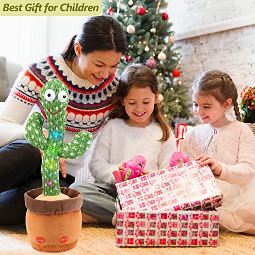 ISTATSO Talking Cactus Toy, Dancing Cactus Mimicking Toy 6-12 Months Singing Cactus Baby Toy Repeats What You Say with 120 English Songs Electronic Light Up Sensory Toys for Toddlers