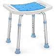OasisSpace Shower Chair, Adjustable Bath Stool Chair for Inside Shower - Tool Free Anti-Slip Bench Bathtub Stool Seat with Durable Aluminum Legs for Elderly, Senior, Handicap & Disabled