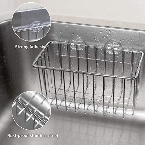 image for SMARTAKE Sponge holder, SUS304 Stainless Steel, Waterproof Sink Caddy 