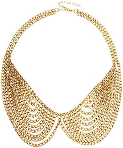 O.RIYA New Fashion Women Mens Gold-tone Short Design False Collar Multilayer Chian Necklace