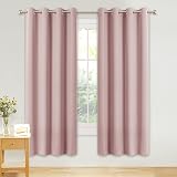 PONY DANCE Baby Pink Blackout Curtains 46x54 2 Pieces Thermal Eyelet view 2