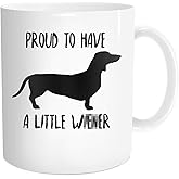 Waldeal Dog Coffee Mug for Men Women, Funny Dachshund Gifts for Dog Lover, 11 OZ White