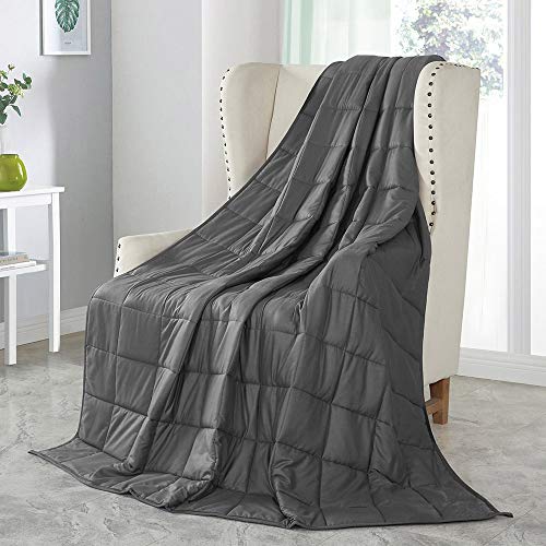 QueenKingHome Weighted Blanket 5 lbs for Adult Kids Teens | 100% Cotton Twin Size Heavy Blanket with Glass Beads for Children 40 to 60 Pounds (5lb 36\'\' x 48\'\')