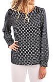 Coutgo Woman's Sexy Long Sleeve Dots Print Back Zipper Blouse Shirts Tops