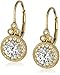 Amazon Collection Platinum or Gold-Plated Sterling Silver Swarovski Zirconia Antique Drop Earrings (3.5 cttw)