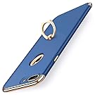 iPhone7 Plus Case Ring, iPhone8 Plus Ring Holder, DINGXIN Stylish Slim Hard Case 3 Detachable Parts with Kickstand Ring Full-Body Protective Cases for Apple iPhone 7/8 (Blue, iPhone7/8 Plus, 5.5inch)