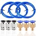 SIQUK 3 Pcs Teflon Tube PTFE Blue Tubing (1.5M) with 3 Pcs PC4-M6 Fittings and 3 Pcs PC4-M10 Fitting Connector for 3D Printer 1.75mm Filament