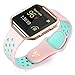 Fitbit Blaze Bands, UMTELE Sport Silicone Replacement Strap with Rose Gold Frame for Fitbit Blaze Smart Fitness Watch Pink/Teal