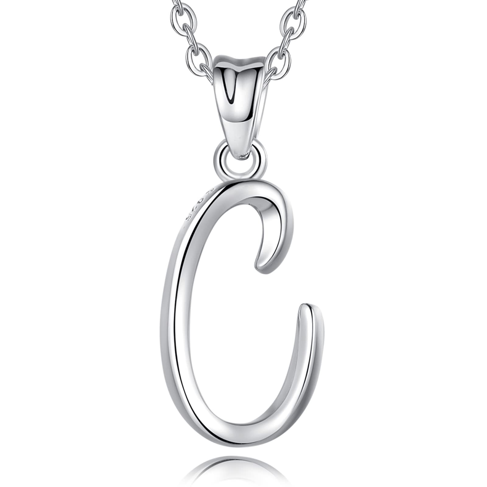 EUDORA 26 Alphabet Necklace 925 Sterling Silver Initial Letter Personalised Pendant Necklaces Gifts for Women Ladies Girls Mother's day,18inch Chain — image 1