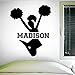 Custom Cheerleading Wall Decal, 0057, Personalized Cheerleader Wall Decal, Cheerleading Theme Wall Decal, Girls Room Vinyl Lettering