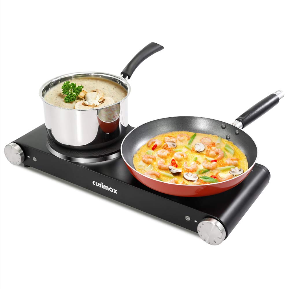 1800W Countertop Burner Dual Electric Burner Cast Iron Electric Hot
