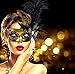 Venetian Masquerade Masks Mardi Gras Costume with Feather Flowers
