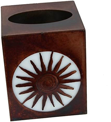 Chevelon Goods Decorative Rustic Finish Small Tissue Box Cover - Sun Spiral