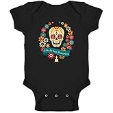 Pop Threads Dia de los Muertos Sugar Skull Day of the Dead Infant Baby Boy Girl Bodysuit