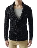 TheLees Mens Slim Fit Collar Point Button Cardigan