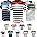 Enimay Men's Striped Muscle V Neck Short Sleeve Summer Beach Casual Shirt
