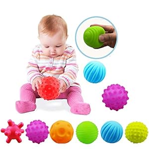ROHSCE Baby Textured Multi Sensory Toys Massage Ball Gift Set BPA Free for Toddlers 1-3 Soft Balls Montessori Infant…
