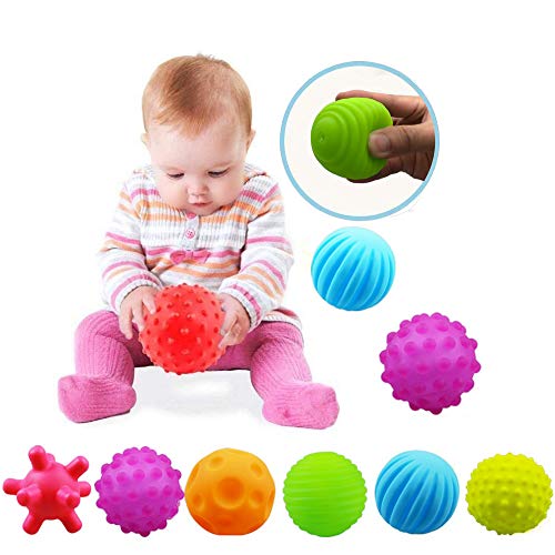 ROHSCE Baby Textured Multi Sensory Toys Massage Ball Gift Set BPA Free for Toddlers 1-3 Soft Balls Montessori Infant…