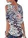 Floral Cold Shoulder Tops for Women Summer Short Sleeve Loose Fit Pullover Casual T-Shirt.