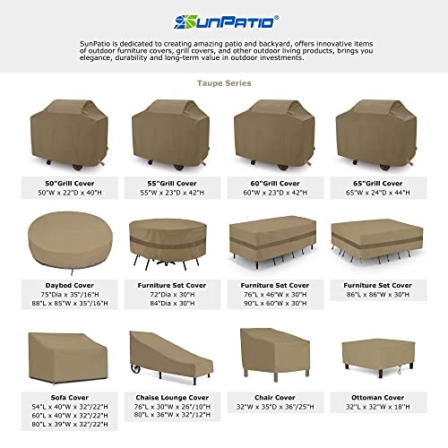 SunPatio Outdoor Chaise Lounge Cover, 76 Inch Waterproof Patio