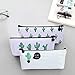 Bonaweite Cactus Pencil Bag Linen Pastoral Bandage Case Cute Cacti Pen Zipper Coin Organizer Makeup Cosmetic Pouch Holder for Desk Set of 3