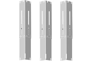 BBQ funland Universal Adjustable Replacement Heat Plate Shield, Stainless Steel Heat Tent Flavorizer Bar, Burner Cover, Flame Tamer for Gas Grill, Extends from 11.75" up to 21" L (3 Pack)