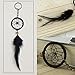 Whitelotous Black Dream Catcher Keychain Handmade Handcraft Feather Keyring