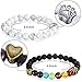 Hicarer 2 Pieces Lava Bead Bracelets Pet Memorial Bracelets Rainbow Bridge Bracelets and 2 Pieces Cards for Men and Women