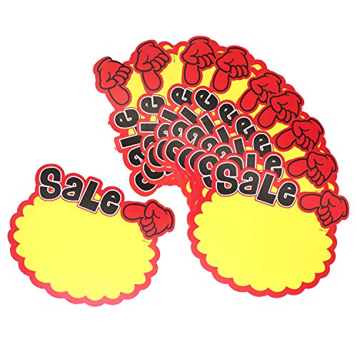 Omitfu 7 Inch x 5.5 Inch Starburst Sign Cards Price Burst Signs Retail Display Sales Tags Blank 40 Pcs Cards