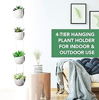 4 Tier Hanging Plant Holder White Ceramic Planters For Wall
