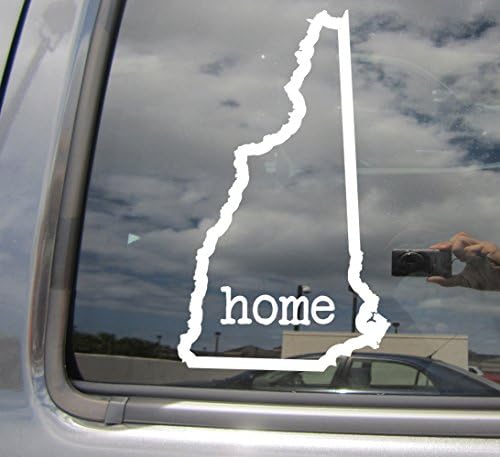 - New Hampshire State Home Outline - NH Concord Manchester State USA America - Cars Trucks Moped Helmet Hard Hat Auto Automotive Craft Laptop Vinyl Decal Store Window Wall Sticker 07032
