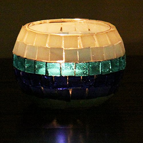 Jili Online 500 Pieces Square Glass Pieces Mosaic Tiles Tessera for Mosaic Making Craft Dark blue & Lake blue 10x10mm - Thumbnail 5
