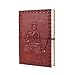 Peaceful Buddha Designed Leather Journal Pocket Diary (6 x 4 inches) Hand Embossed Blank Notebook with Handmade Unlined Papers