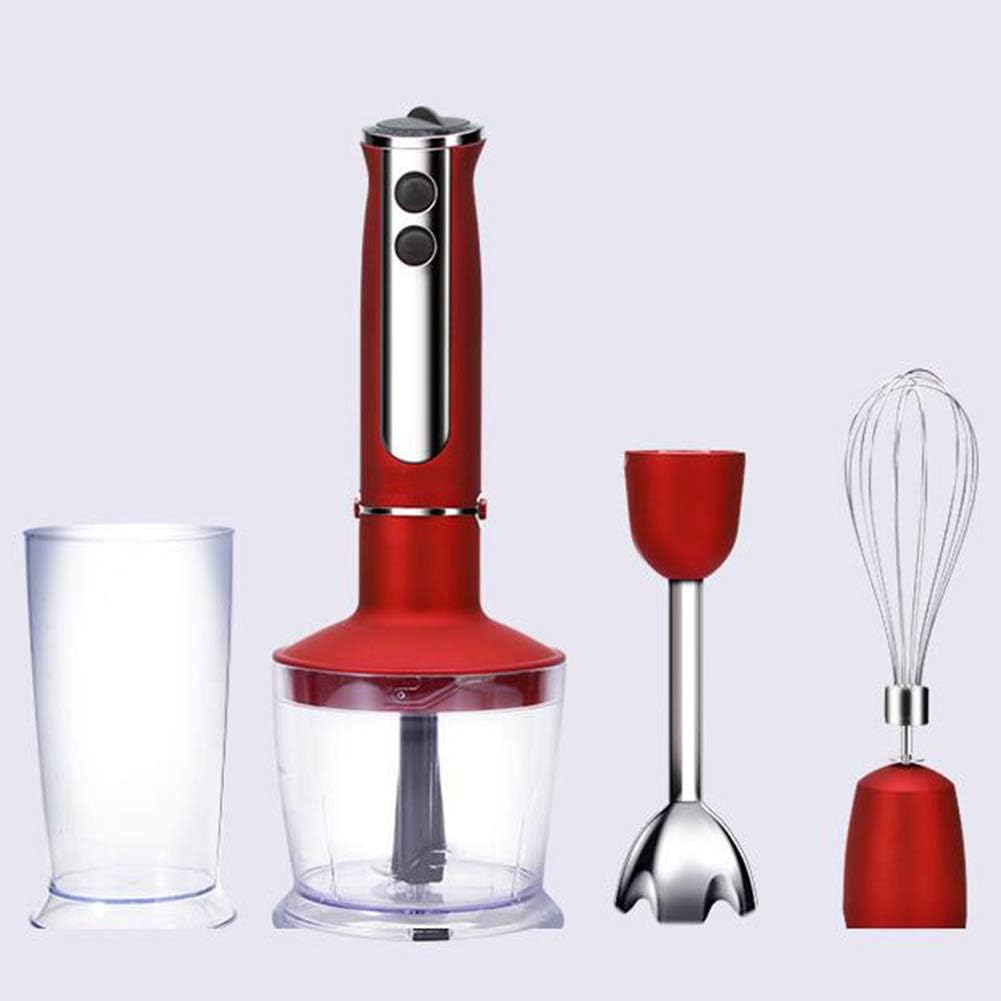 Hand Blender, Includes 304 Stainless Steel Stick Blender, 600ml Mixing Beaker, 500ml Food Processor and Whisk Attachment, 13 Speeds