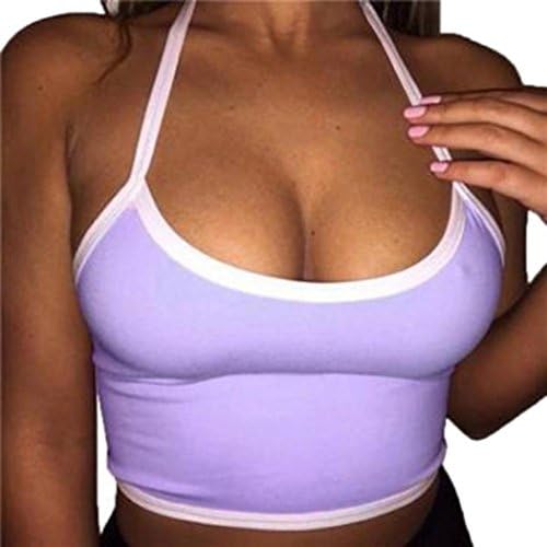 Bra Vest,MORECOME Women Boho Tank Bustier Bra Vest Crop Top Bralette Blouse Cami (XL, Purple)