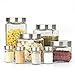 Cook N Home 8-Piece Glass Canister and Spice Jar Set with Lids, 71 oz./2.1L, 60 oz./1.8L, 44 oz./1.3L, 30 oz./0.9L, Clear