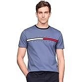 TOMMY HILFIGER Men's Regular Fit Flag Embroidered Crew Neck T-Shirt 2024 Collection, Large, White
