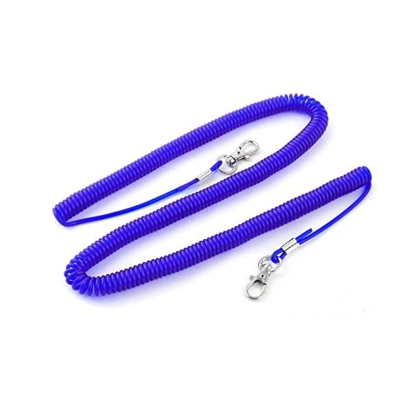 uxcell-Outdoor-Travel-Dual-Lobster-Clasp-Elastic-Fishing-Lanyard-Line-Cable-Rope-Blue