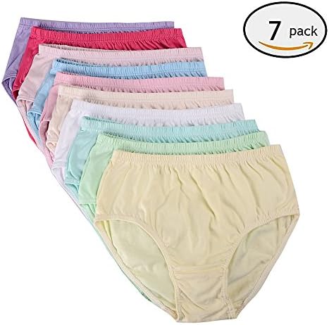 Max shape 7 Pack Soft Cotton Briefs for Womens Candy Color Girls Panties Sexy Women Underwear Pack (Style 1, L)