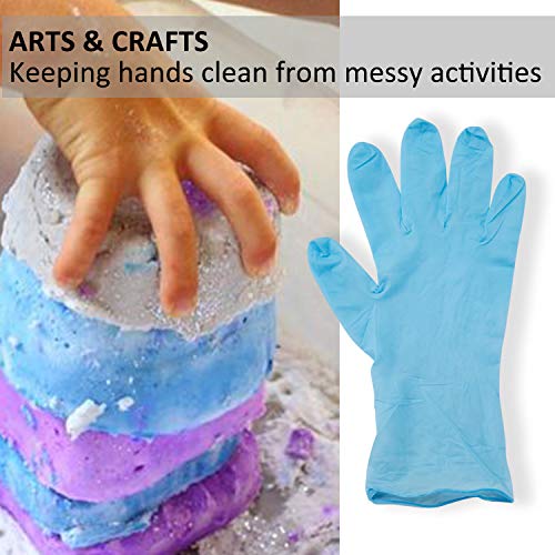 Nitrile Gloves Kids Gloves Disposable, Nitrile Gloves for 3-7 Years - Latex Free, Food Grade, Powder Free - for Halloween Preparation, Crafting, Painting, Gardening, Cooking, Cleaning 42PCS